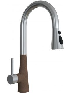 Смеситель для кухни Florentina Вита PRO с выдвижным изливом коричневый